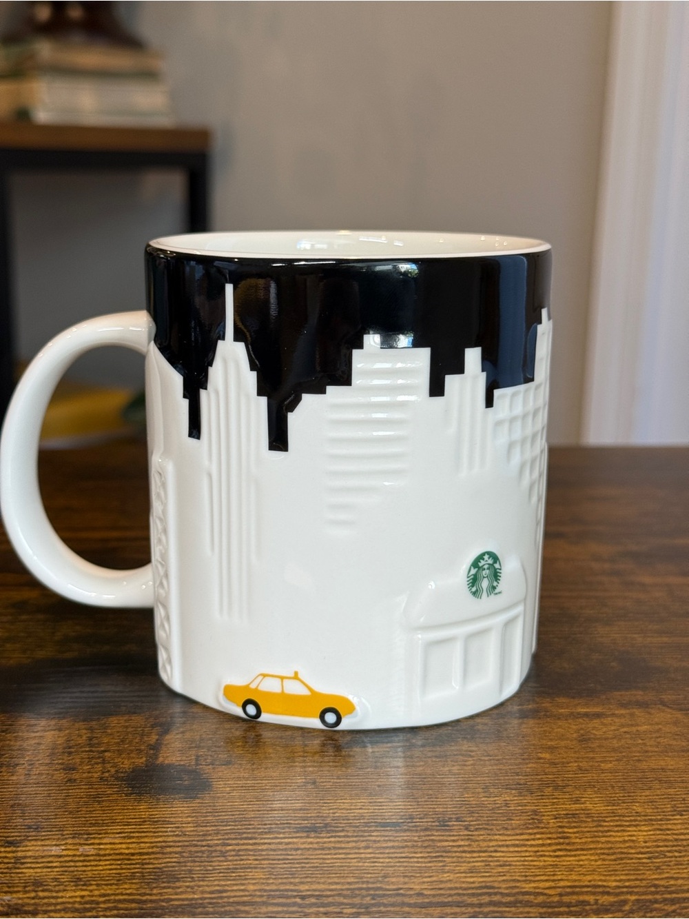 Starbucks 2012 New York City NYC Collector Series Relief Mug Yellow Taxi Skyline